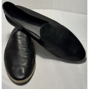 VINCE Black SOFT Leather Espadrille Flats Shoes Size‎ 10M Slip On